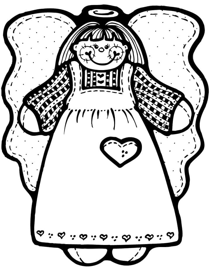 Joli coloriage Ange de Noël #200066 de la collection Fêtes et Célébrations, prêt à imprimer pour petits et grands
