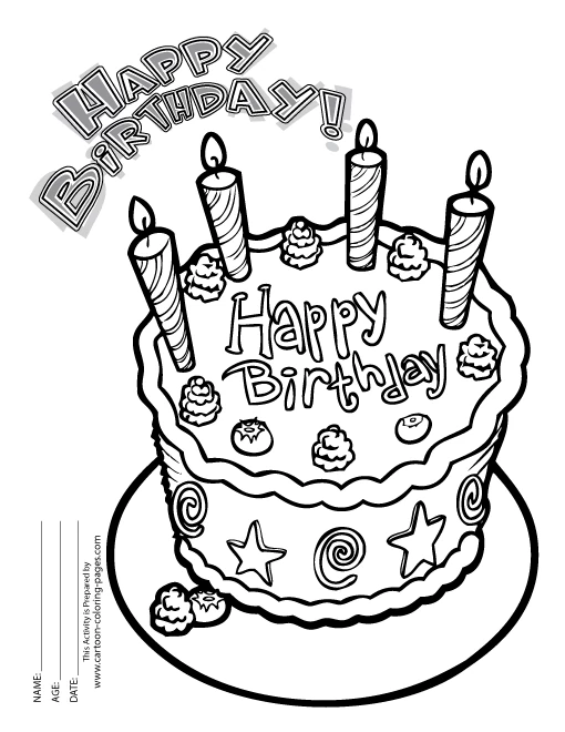 Coloriage gratuit Anniversaire #57123 de la collection Fêtes et Célébrations à imprimer