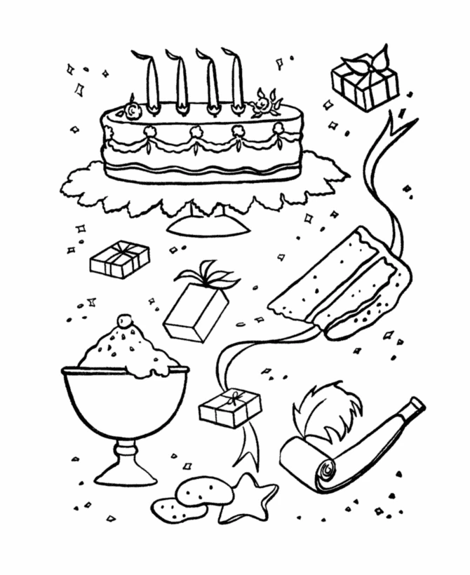 Coloriage gratuit Anniversaire #57347 de la collection Fêtes et Célébrations à imprimer