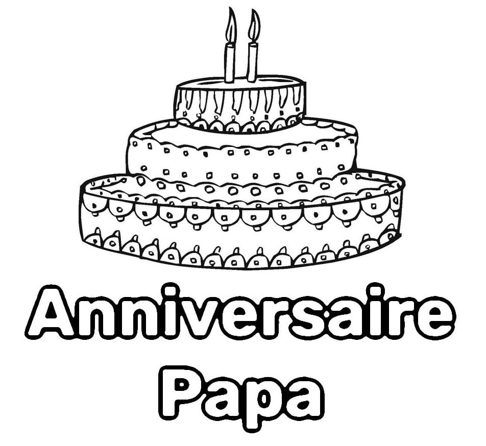 Dessin à colorier: Anniversaire Papa (Fêtes et Célébrations) #189982 - Coloriages à Imprimer Gratuits