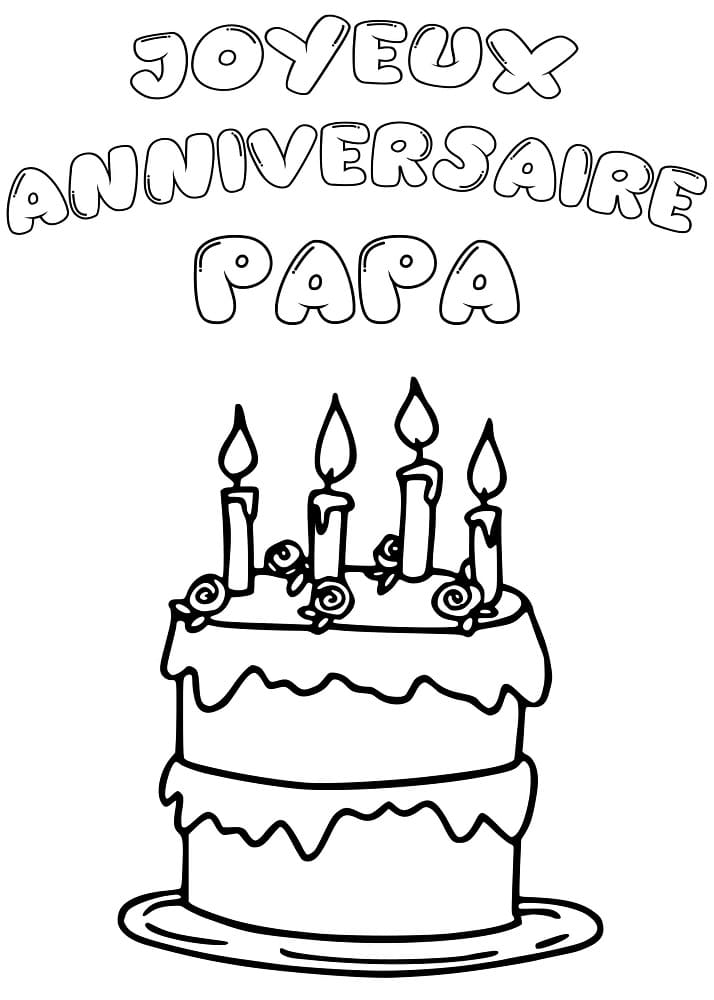 Dessin à colorier: Anniversaire Papa (Fêtes et Célébrations) #189996 - Coloriages à Imprimer Gratuits