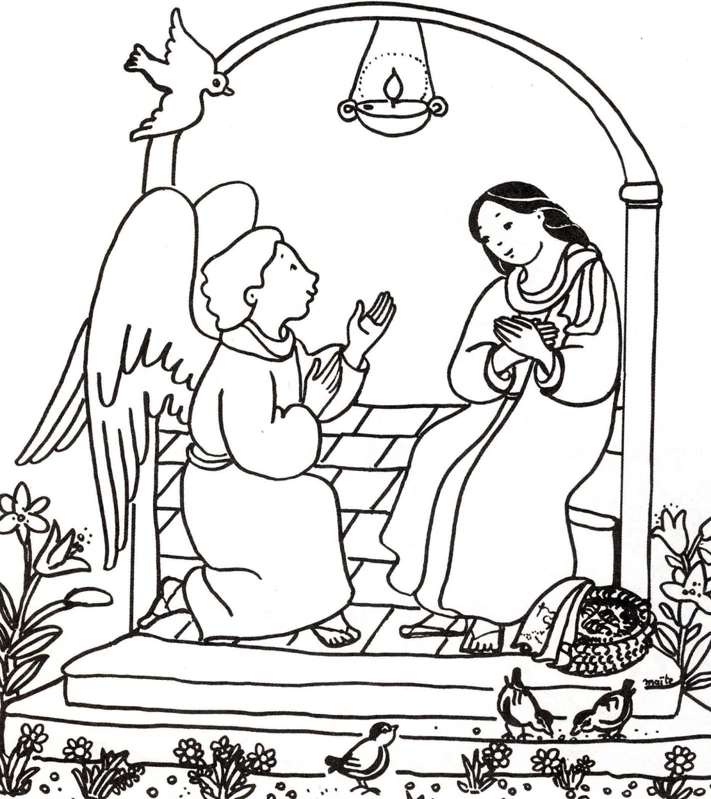 Coloriage à imprimer Annonciation #210975 de la série Fêtes et Célébrations, gratuit pour enfants et adultes Coloriage à imprimer Annonciation #210975 de la série Fêtes et Célébrations, gratuit pour enfants et adultes