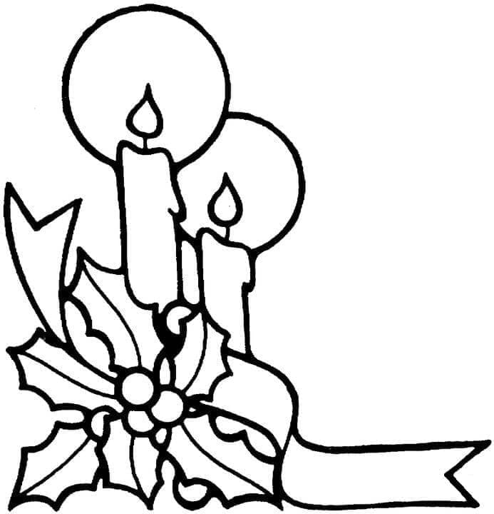 Coloriage à imprimer Bougie de Noël #199565 de la série Fêtes et Célébrations, gratuit pour enfants et adultes