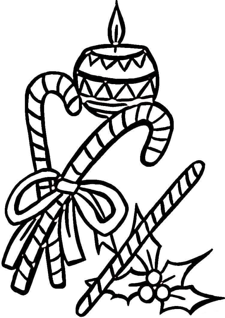 Coloriage Bougie de Noël #199576 à imprimer gratuitement, extrait de la collection Fêtes et Célébrations