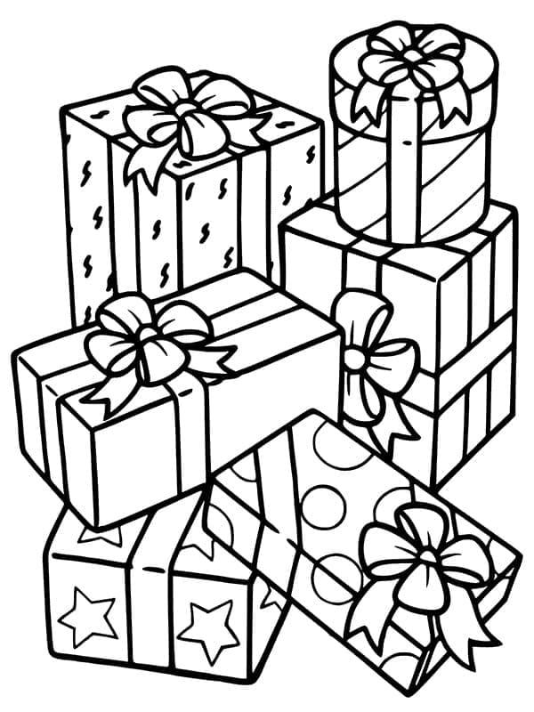 Page de coloriage Cadeau #201799, collection Fêtes et Célébrations, à imprimer et colorier