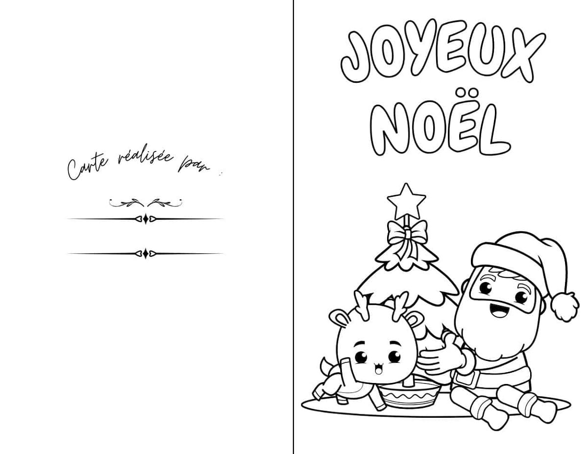 Dessin à colorier: Carte de Noël (Fêtes et Célébrations) #216940 - Coloriages à Imprimer Gratuits