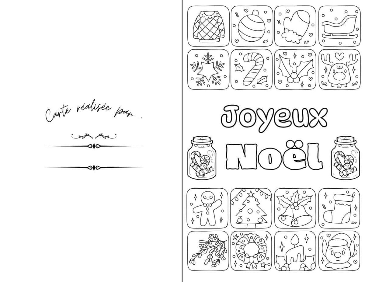 Coloriage gratuit Carte de Noël #216945 de la collection Fêtes et Célébrations à imprimer