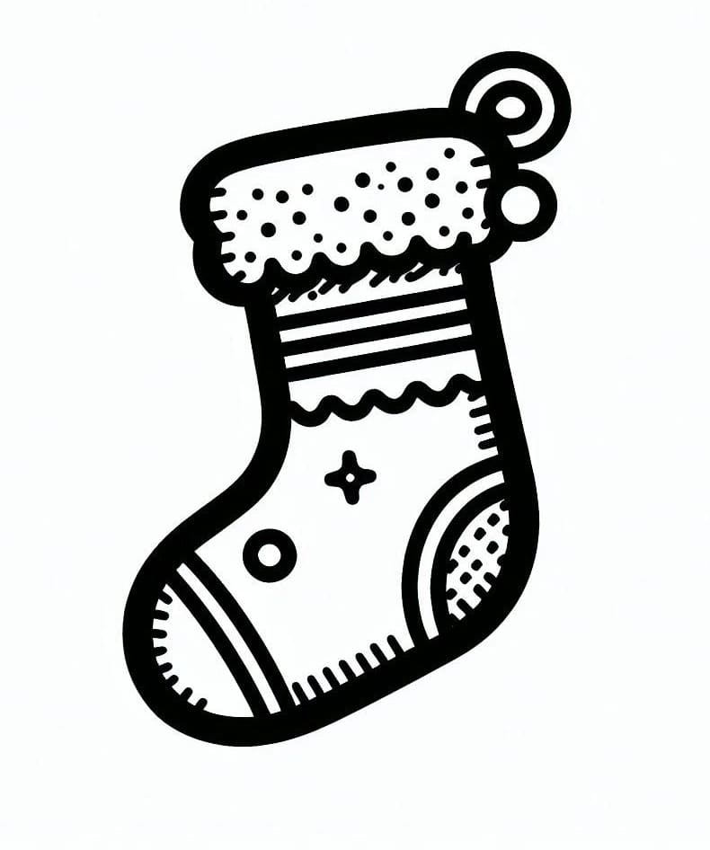 Coloriage gratuit Chaussette De Noël #216595 de la collection Fêtes et Célébrations à imprimer