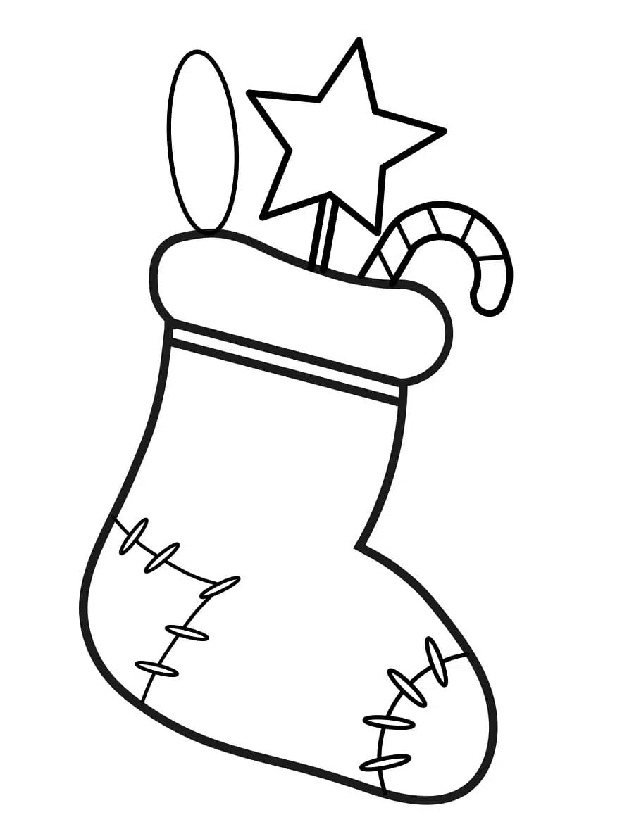 Coloriage gratuit Chaussette De Noël #216601 de la collection Fêtes et Célébrations à imprimer