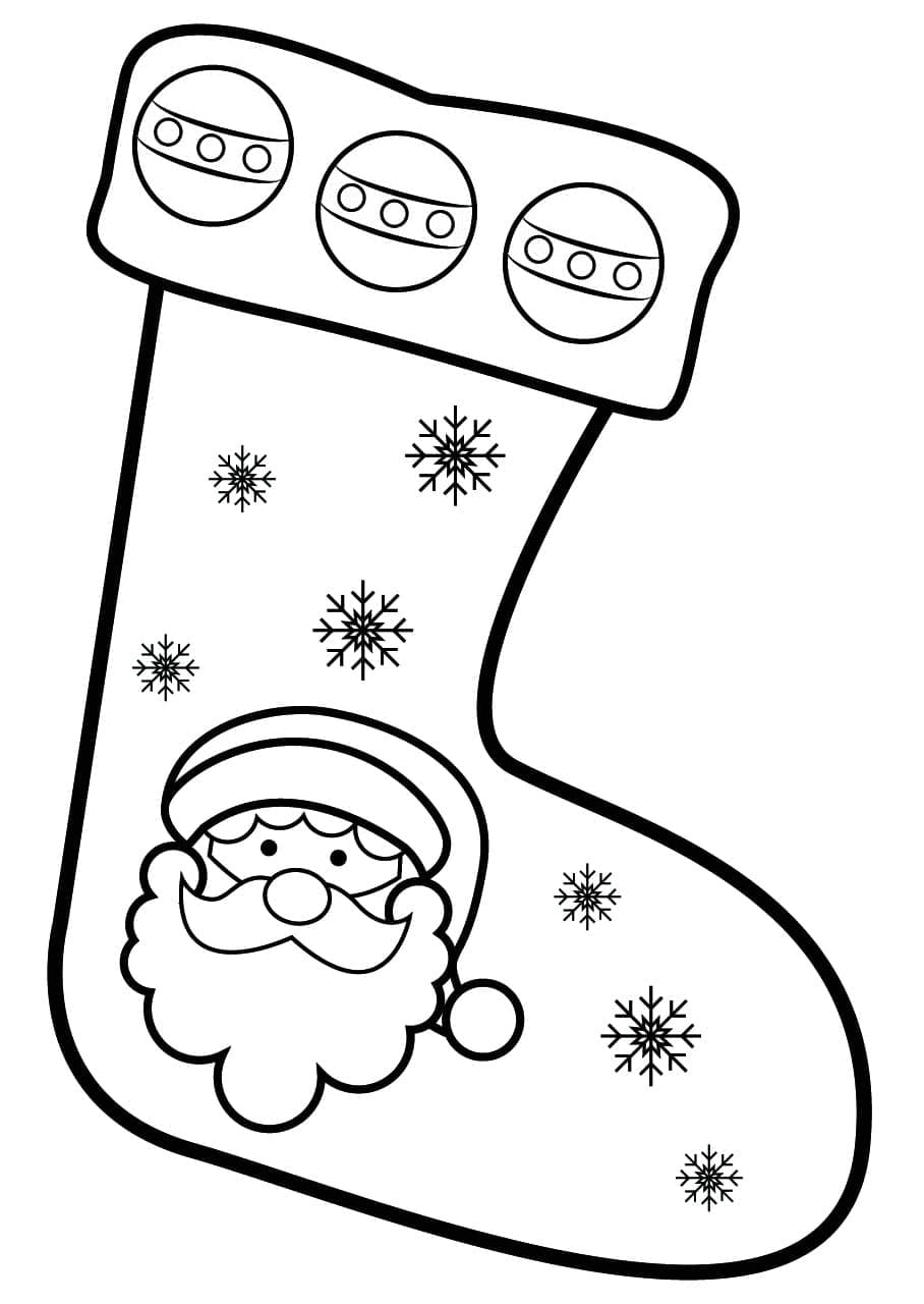 Coloriage gratuit Chaussette De Noël #216617 de la collection Fêtes et Célébrations à imprimer