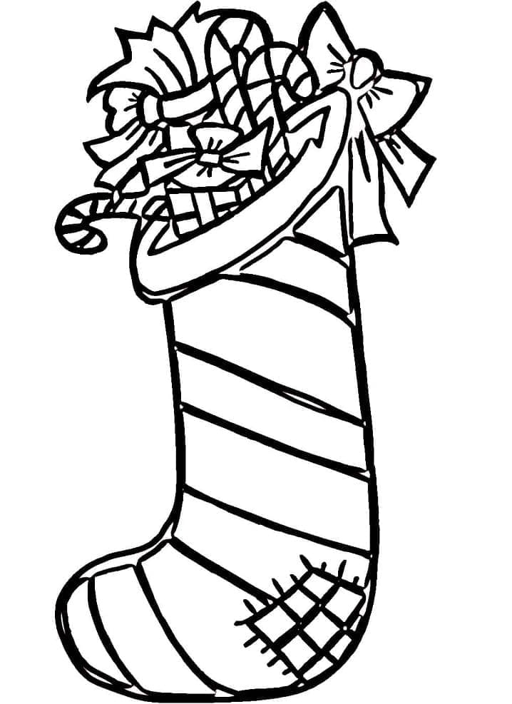 Coloriage gratuit Chaussette De Noël #216625 de la collection Fêtes et Célébrations à imprimer