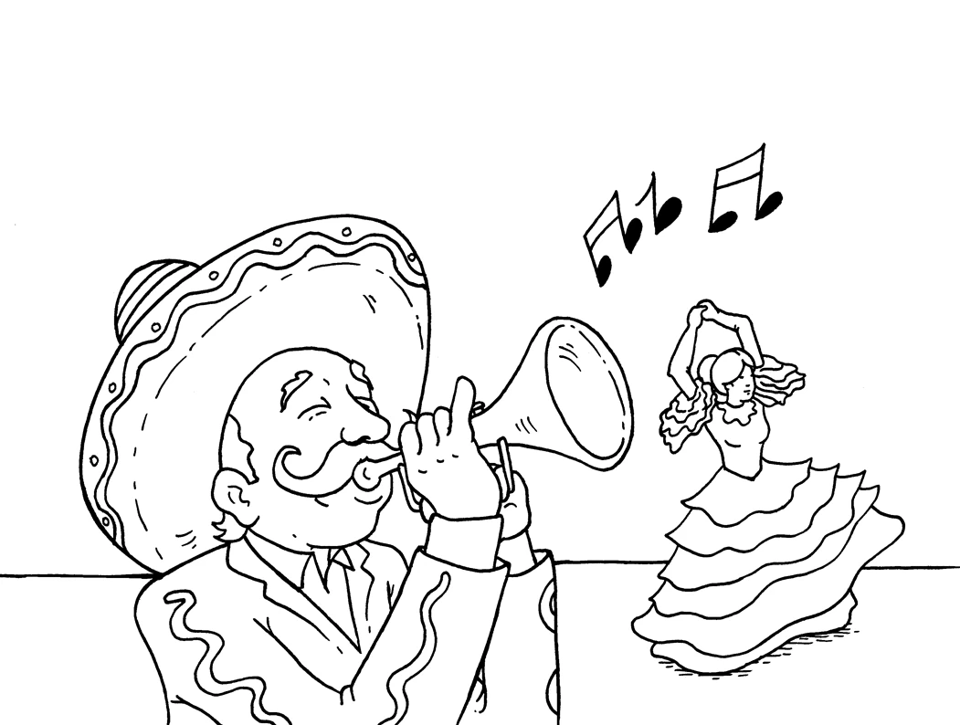 Illustration au trait Cinco de Mayo #60009 de la collection Fêtes et Célébrations à colorier gratuitement