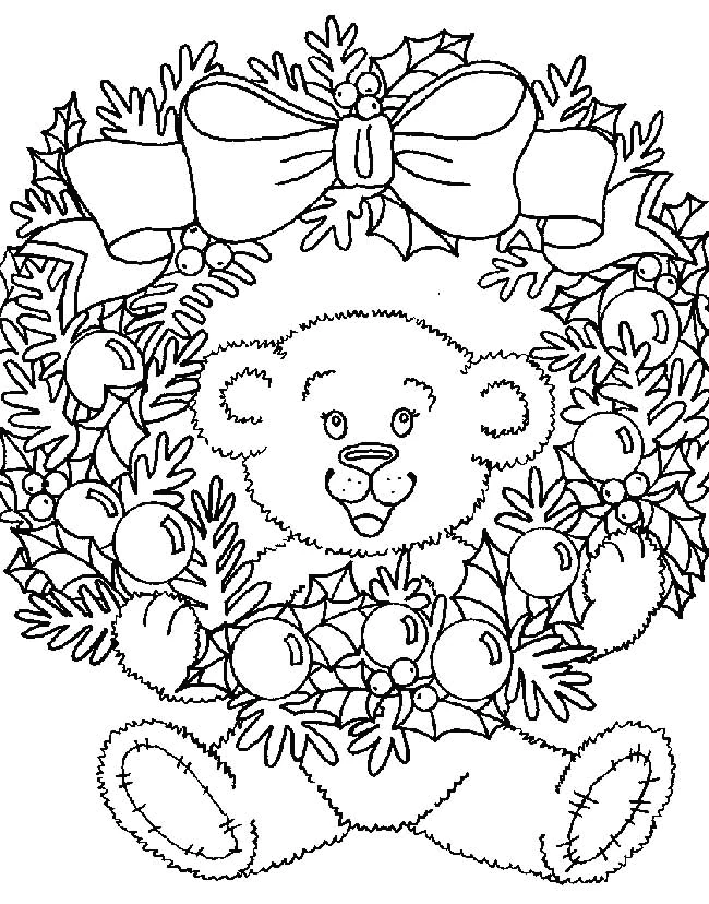 Coloriage gratuit Couronne de Noël #169374 de la collection Fêtes et Célébrations à imprimer