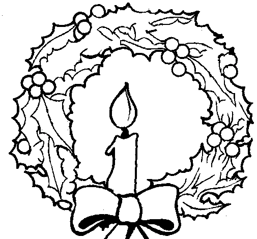 Coloriage Couronne de Noël #169400 à imprimer gratuitement, extrait de la collection Fêtes et Célébrations