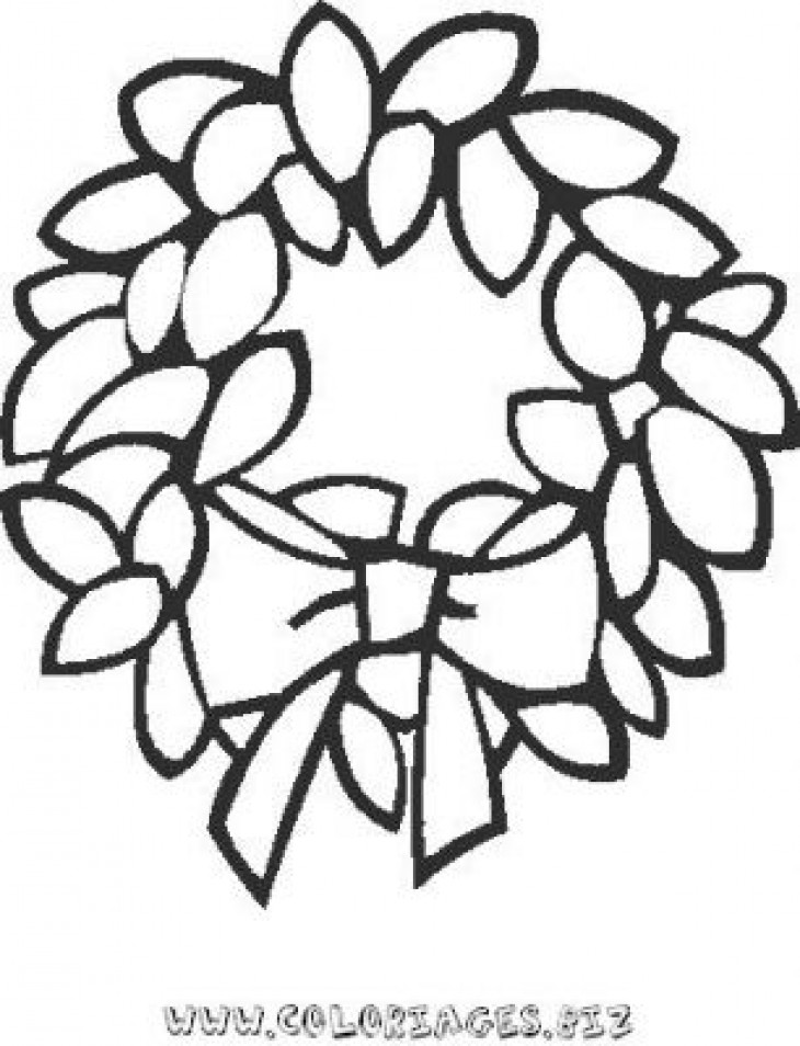 Joli coloriage Couronne de Noël #169419 de la collection Fêtes et Célébrations, prêt à imprimer pour petits et grands