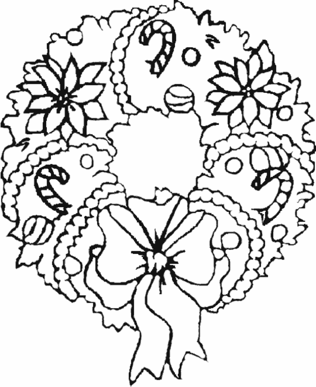 Dessin à colorier: Couronne de Noël (Fêtes et Célébrations) #169432 - Coloriages à Imprimer Gratuits