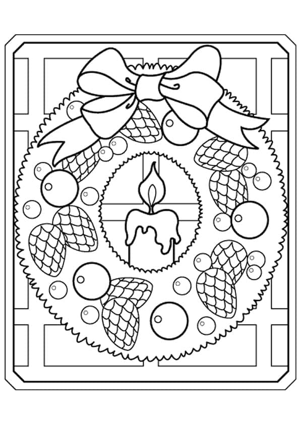 Page de coloriage Couronne de Noël #204327, collection Fêtes et Célébrations, à imprimer et colorier Page de coloriage Couronne de Noël #204327, collection Fêtes et Célébrations, à imprimer et colorier