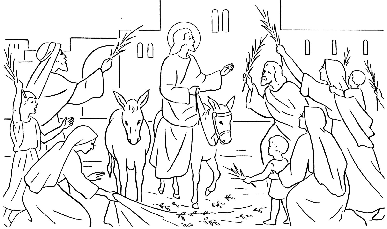 Dessin à colorier: Dimanche des Rameaux (Fêtes et Célébrations) #60308 - Coloriages à Imprimer Gratuits