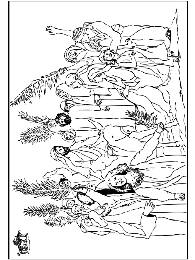 Dessin à colorier: Dimanche des Rameaux (Fêtes et Célébrations) #60313 - Coloriages à Imprimer Gratuits