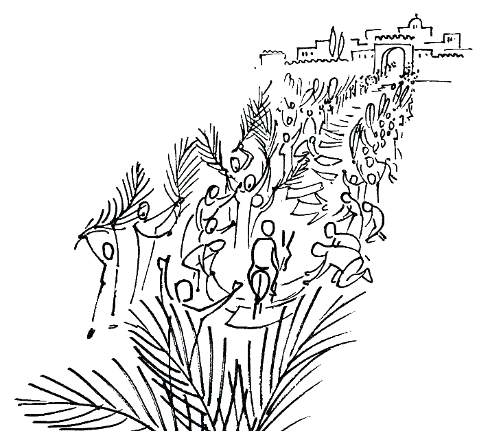 Dessin à colorier: Dimanche des Rameaux (Fêtes et Célébrations) #60314 - Coloriages à Imprimer Gratuits
