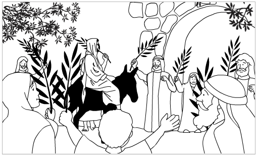 Dessin à colorier: Dimanche des Rameaux (Fêtes et Célébrations) #60321 - Coloriages à Imprimer Gratuits