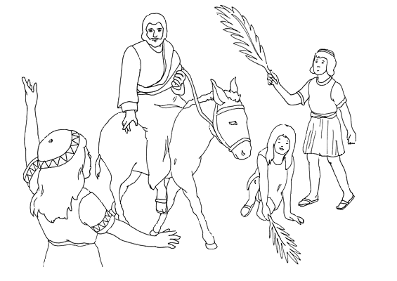 Dessin à colorier: Dimanche des Rameaux (Fêtes et Célébrations) #60326 - Coloriages à Imprimer Gratuits