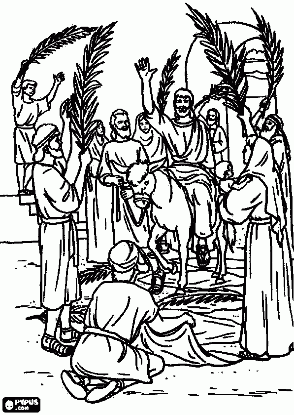 Dessin à colorier: Dimanche des Rameaux (Fêtes et Célébrations) #60328 - Coloriages à Imprimer Gratuits