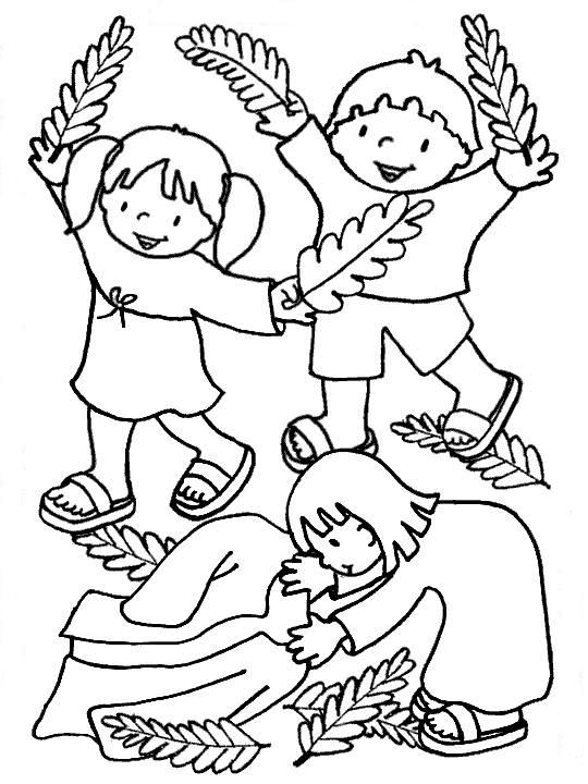 Dessin à colorier: Dimanche des Rameaux (Fêtes et Célébrations) #60350 - Coloriages à Imprimer Gratuits