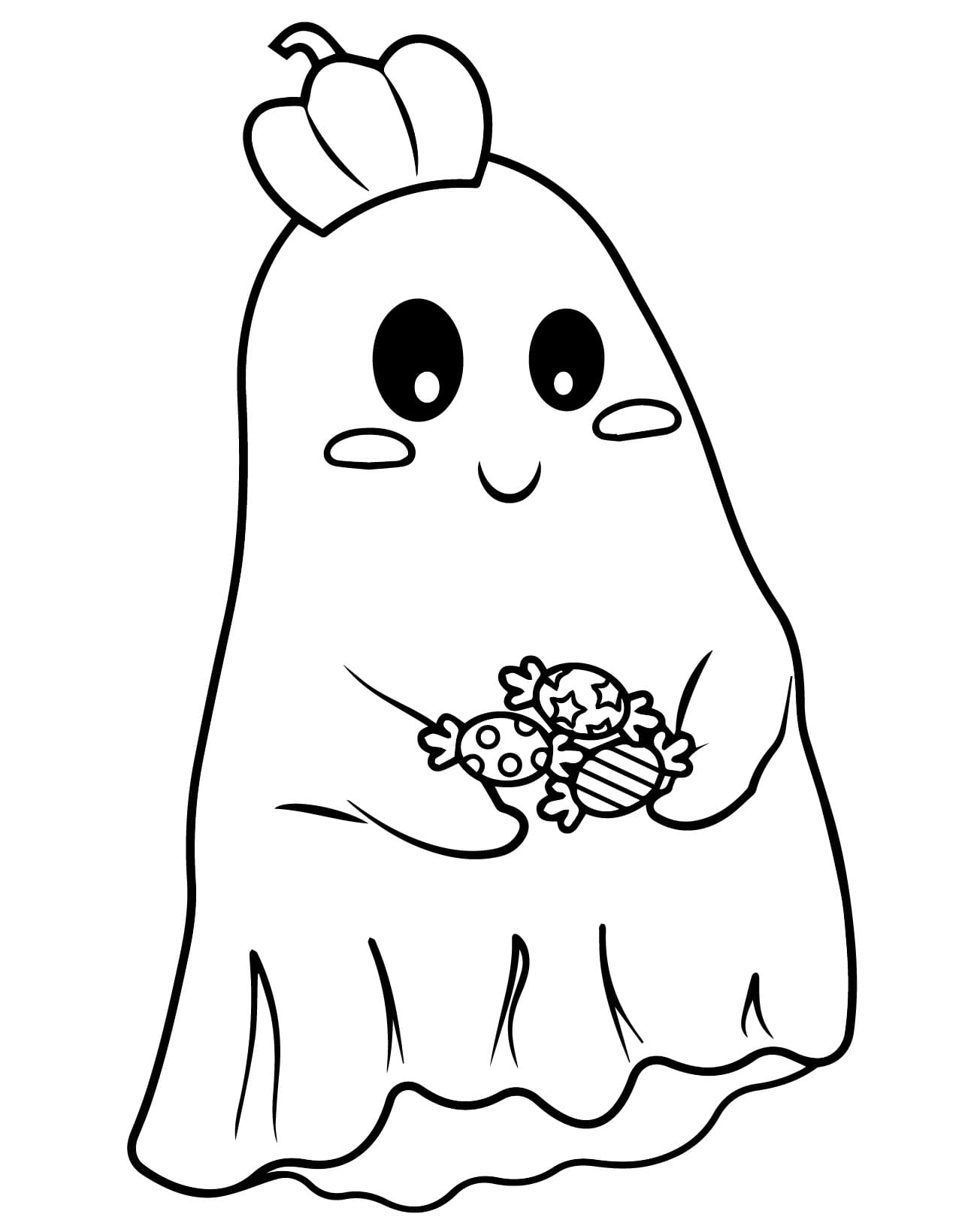Coloriage à imprimer Fantôme Halloween #216204 de la série Fêtes et Célébrations, gratuit pour enfants et adultes