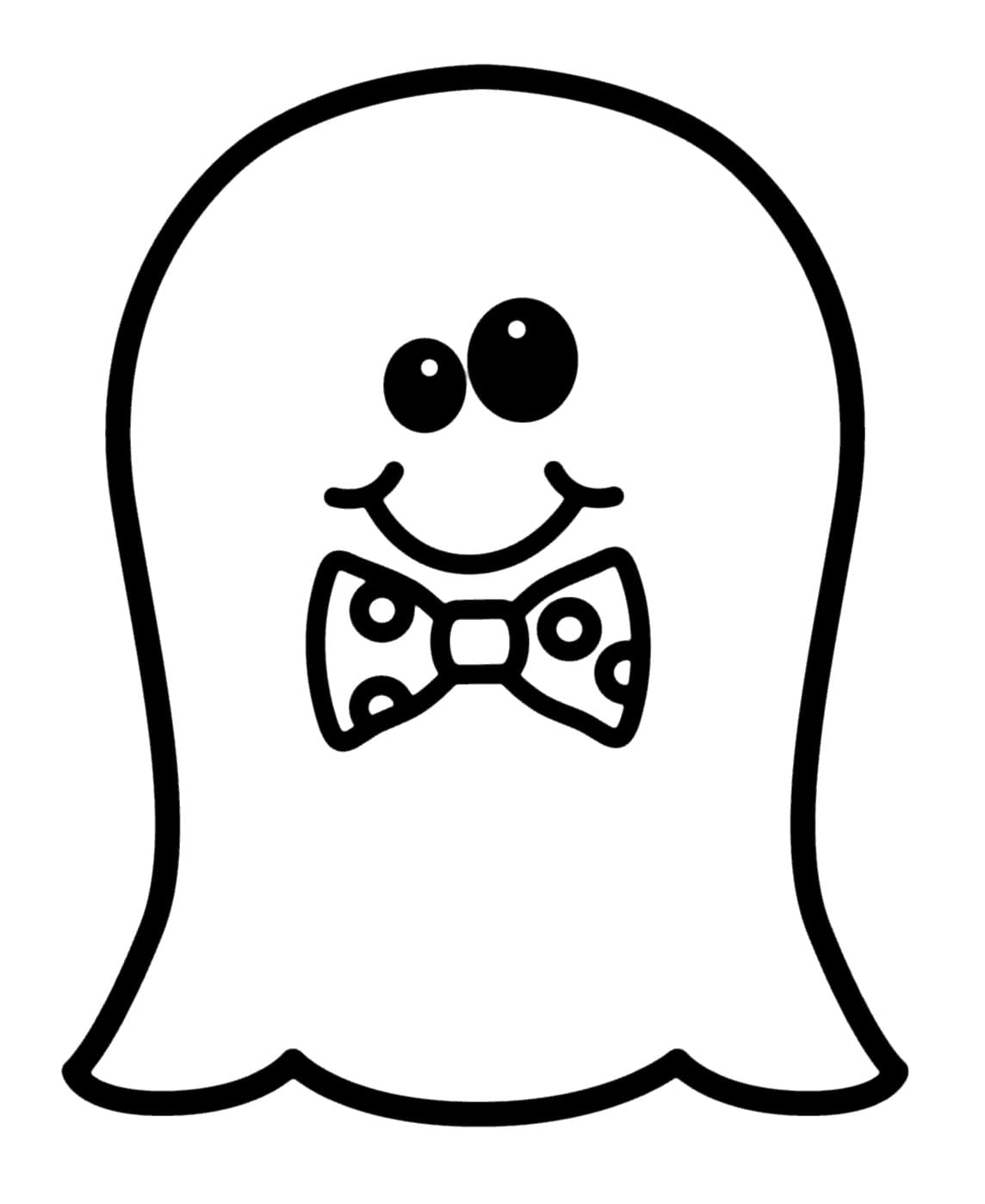 Joli coloriage Fantôme Halloween #216232 de la collection Fêtes et Célébrations, prêt à imprimer pour petits et grands