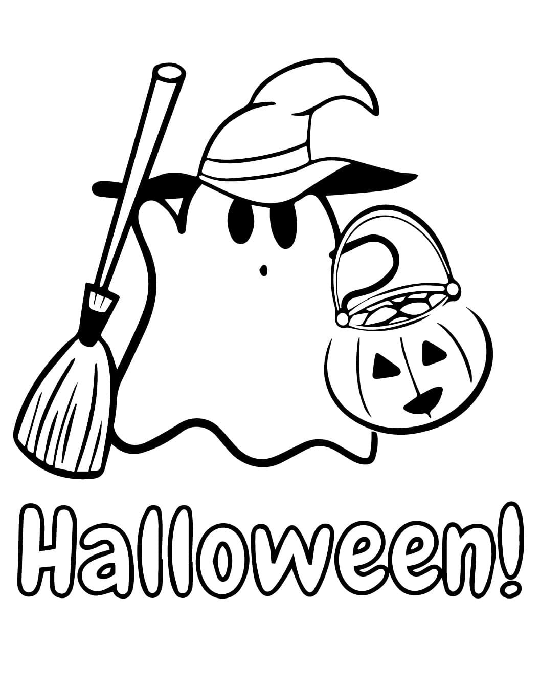 Coloriage à imprimer Fantôme Halloween #216238 de la série Fêtes et Célébrations, gratuit pour enfants et adultes