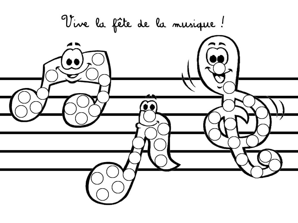 Coloriage imprimable Fête de la Musique #176351 de la collection Fêtes et Célébrations à colorier aux crayons