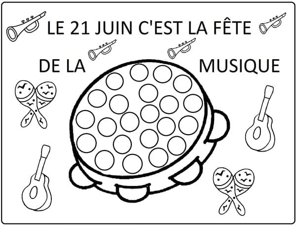 Dessin à colorier Fête de la Musique #176352 issu de la collection Fêtes et Célébrations, prêt à imprimer