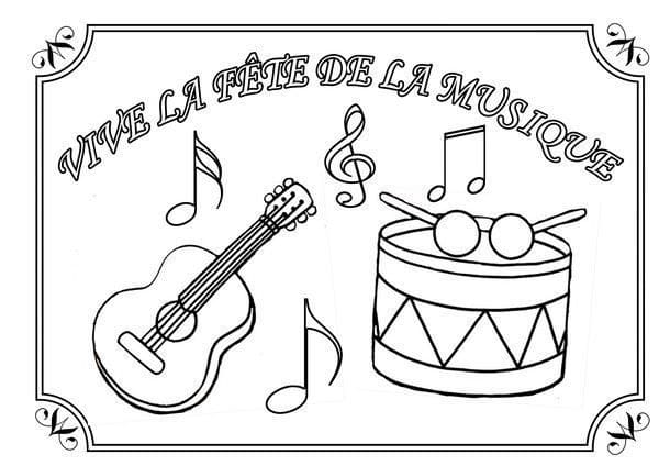 Coloriage imprimable Fête de la Musique #176358 de la collection Fêtes et Célébrations à colorier aux crayons