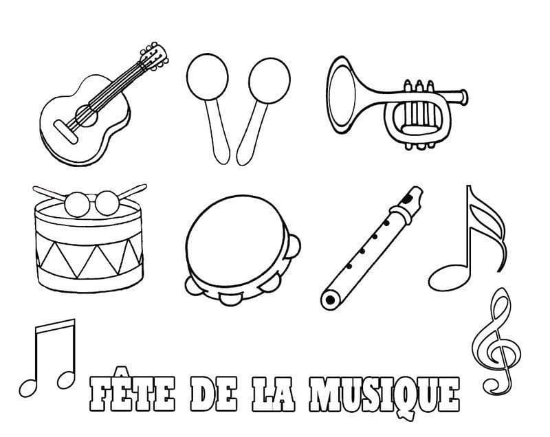 Coloriage imprimable Fête de la Musique #176359 de la collection Fêtes et Célébrations à colorier aux crayons