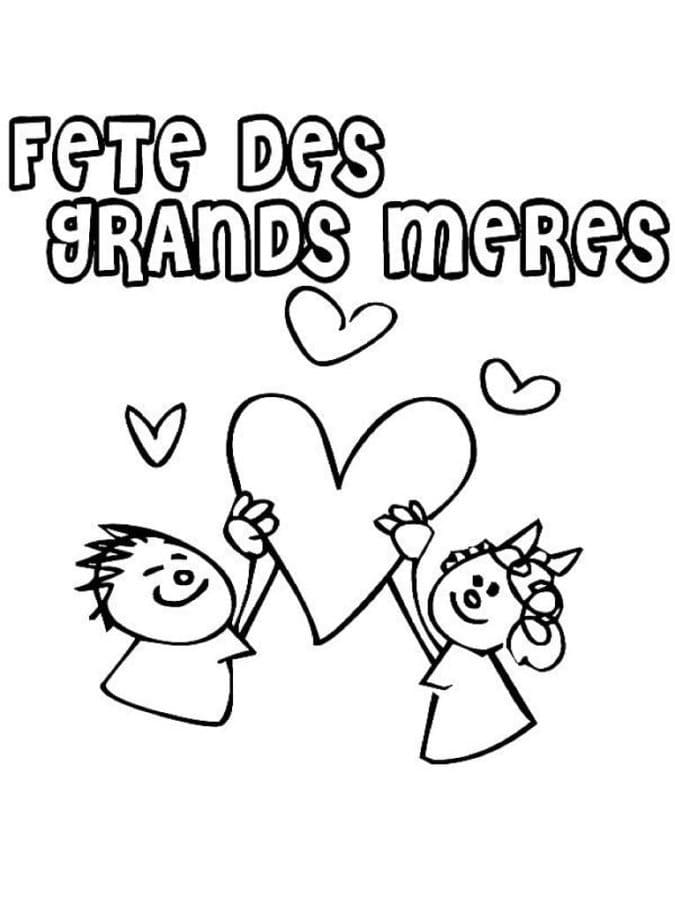 Illustration au trait Fete des Grand Mere #194021 de la collection Fêtes et Célébrations à colorier gratuitement