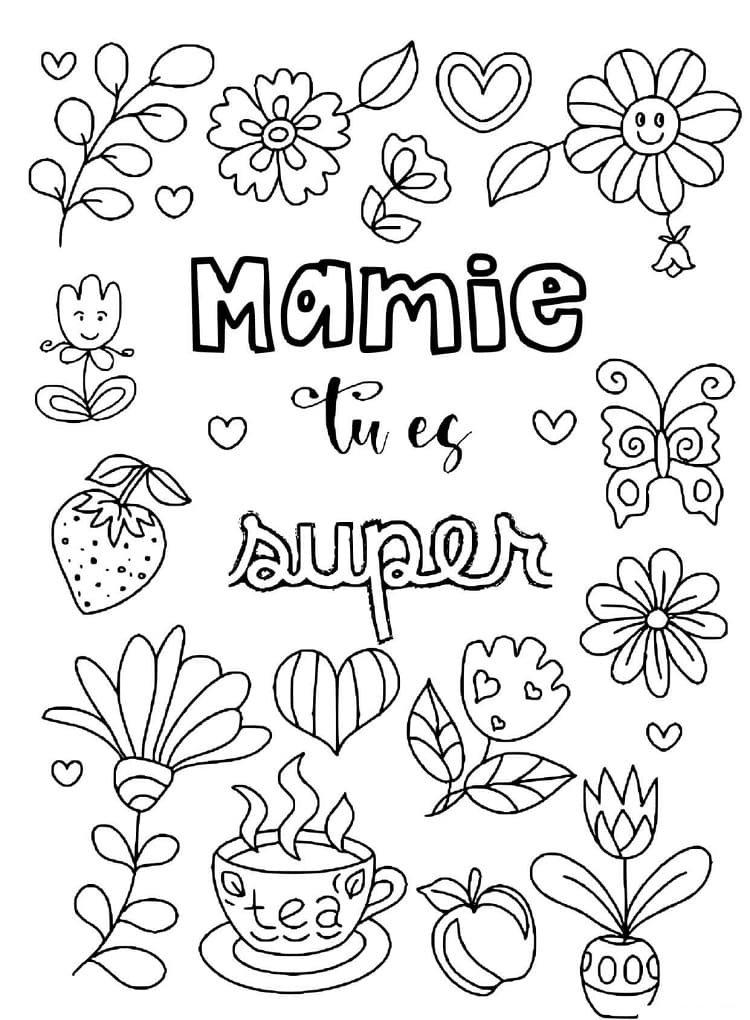 Coloriage gratuit Fete des Grand Mere #194035 de la collection Fêtes et Célébrations à imprimer