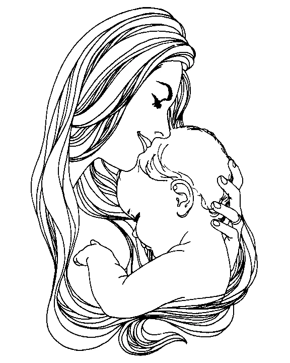 Illustration au trait Fête des Mères #129972 de la collection Fêtes et Célébrations à colorier gratuitement Illustration au trait Fête des Mères #129972 de la collection Fêtes et Célébrations à colorier gratuitement