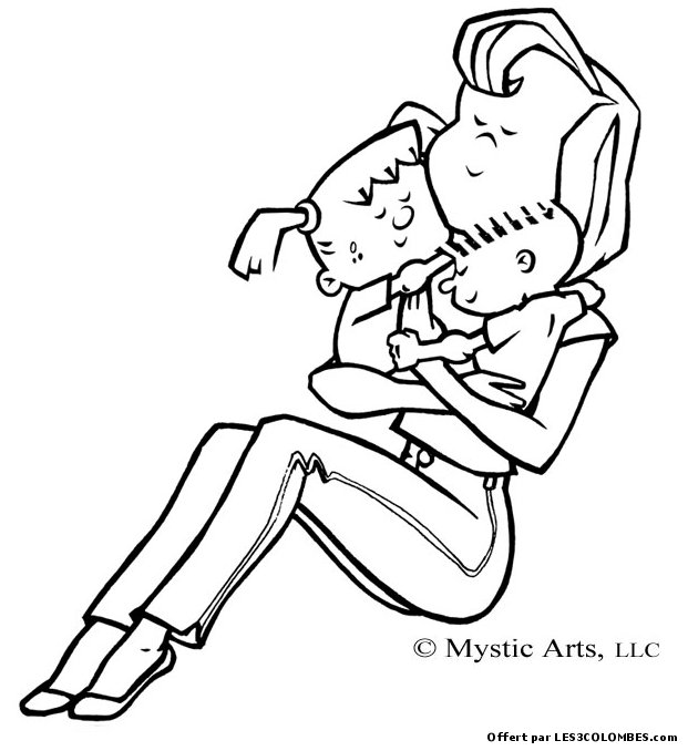 Coloriage à imprimer Fête des Mères #130012 de la série Fêtes et Célébrations, gratuit pour enfants et adultes