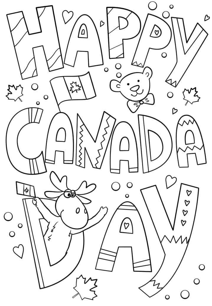 Dessin à colorier: Fête du Canada – 1 Juillet (Fêtes et Célébrations) #193587 - Coloriages à Imprimer Gratuits