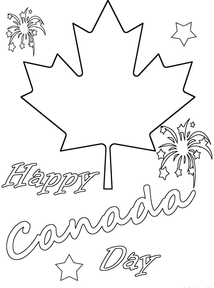 Joli coloriage Fête du Canada – 1 Juillet #193601 de la collection Fêtes et Célébrations, prêt à imprimer pour petits et grands