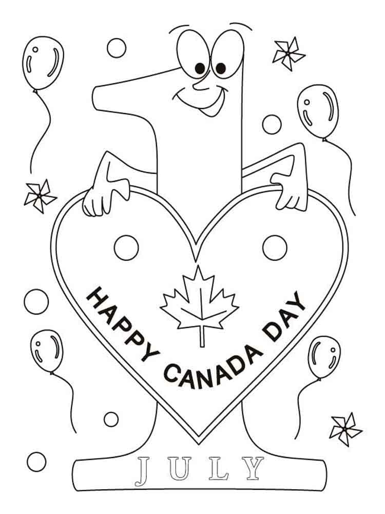 Dessin à colorier: Fête du Canada – 1 Juillet (Fêtes et Célébrations) #193608 - Coloriages à Imprimer Gratuits