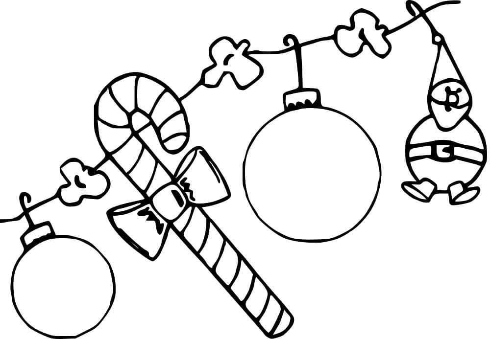 Coloriage gratuit Guirlande de Noël #194093 de la collection Fêtes et Célébrations à imprimer