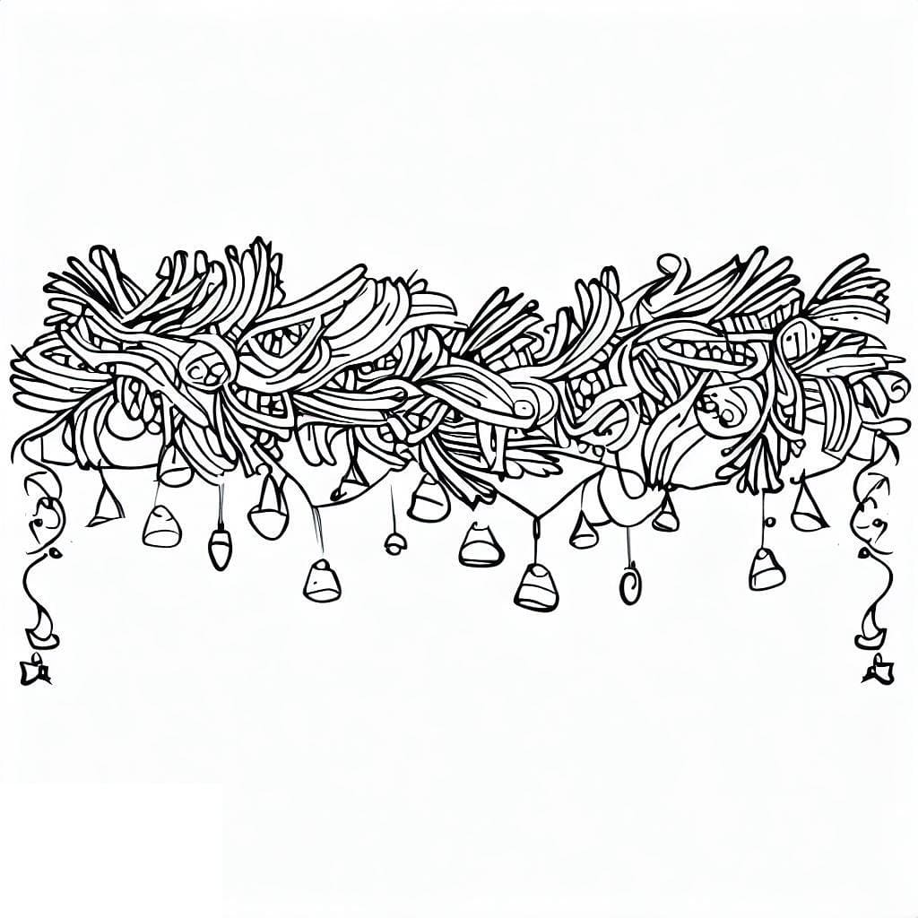 Coloriage gratuit Guirlande de Noël #194096 de la collection Fêtes et Célébrations à imprimer