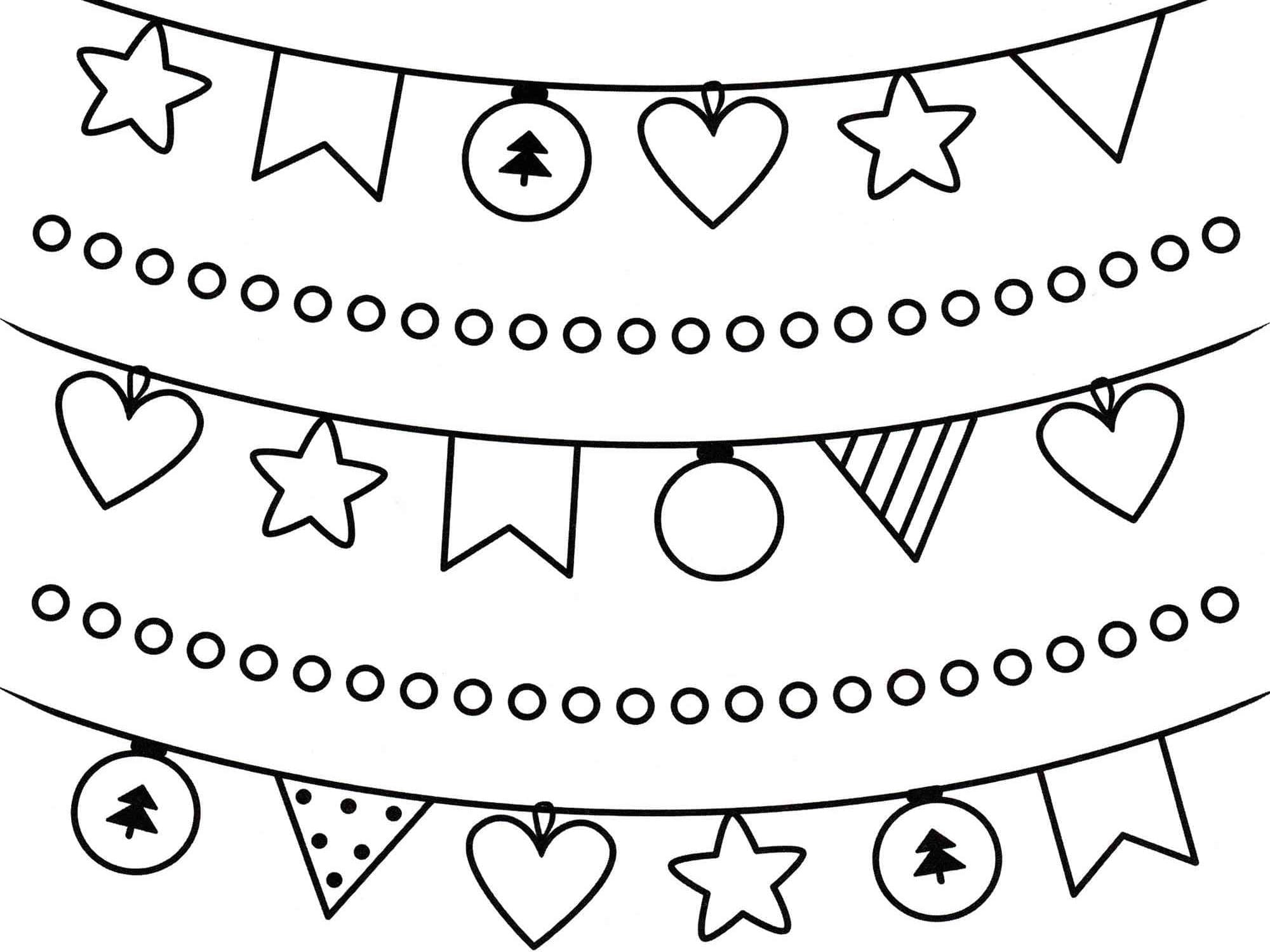 Coloriage gratuit Guirlande de Noël #194107 de la collection Fêtes et Célébrations à imprimer