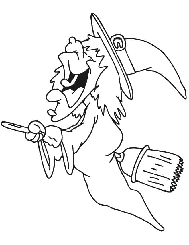 Page de coloriage Halloween Sorciere #200301, collection Fêtes et Célébrations, à imprimer et colorier