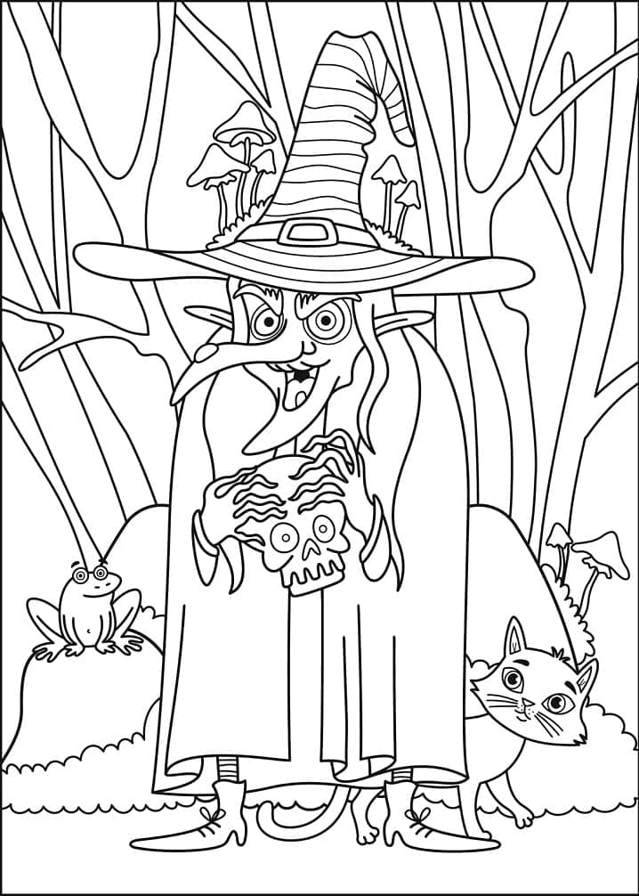 Dessin Halloween Sorciere #200338 à colorier de la série Fêtes et Célébrations, gratuit à télécharger et imprimer