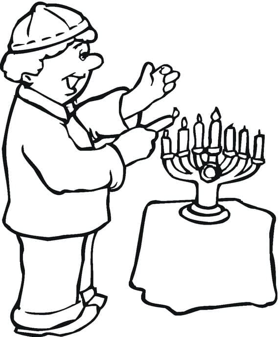 Dessin à colorier Hanoucca #181057 issu de la collection Fêtes et Célébrations, prêt à imprimer