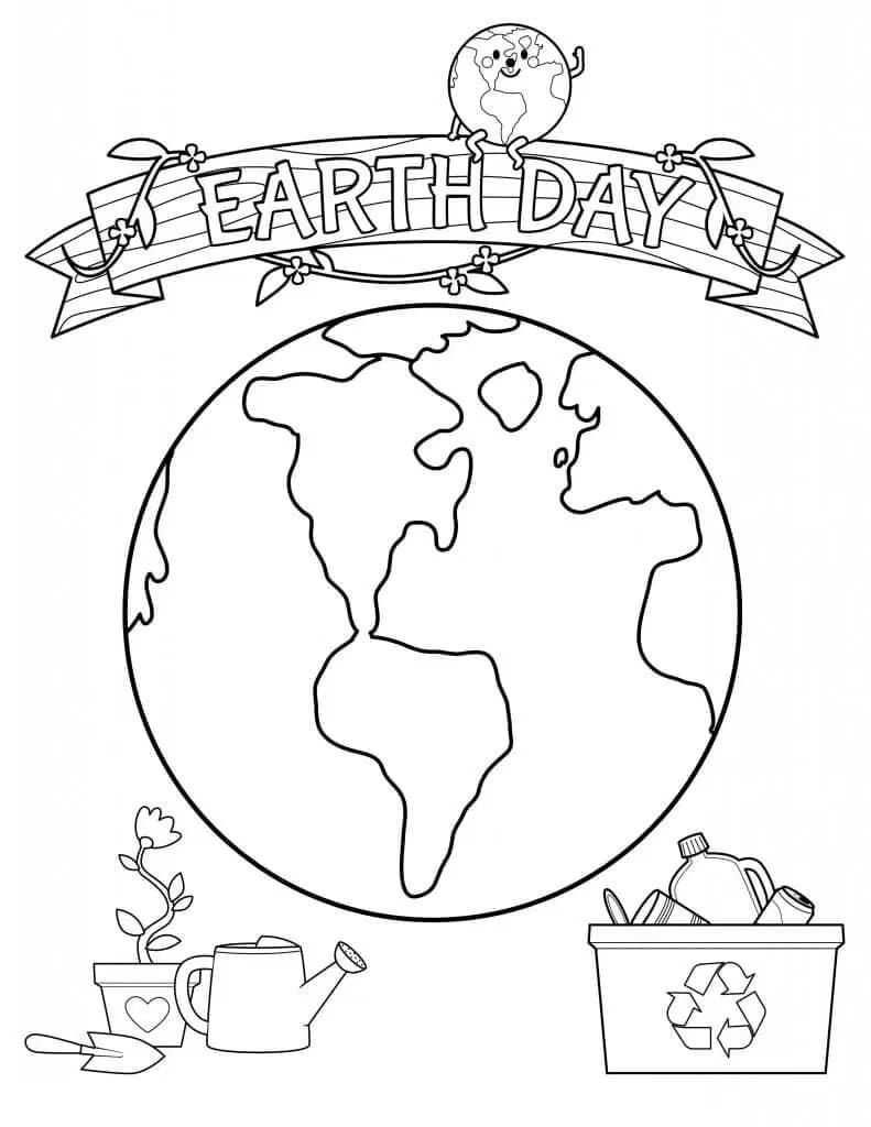Dessin à colorier Jour De La Terre #196050 issu de la collection Fêtes et Célébrations, prêt à imprimer