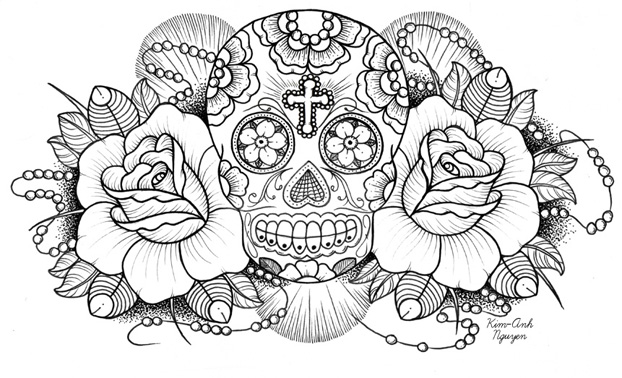 Coloriage gratuit Jour des Morts #60298 de la collection Fêtes et Célébrations à imprimer
